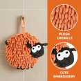 thumbnail image 3 of REGALWOVEN Chenille Hand Towels with Hanging Loop, 1 Pack Funny Bathroom Hand Towel in Sheep Shape, Absorbent Fast Drying Towels Orange 7" x 7", 3 of 6