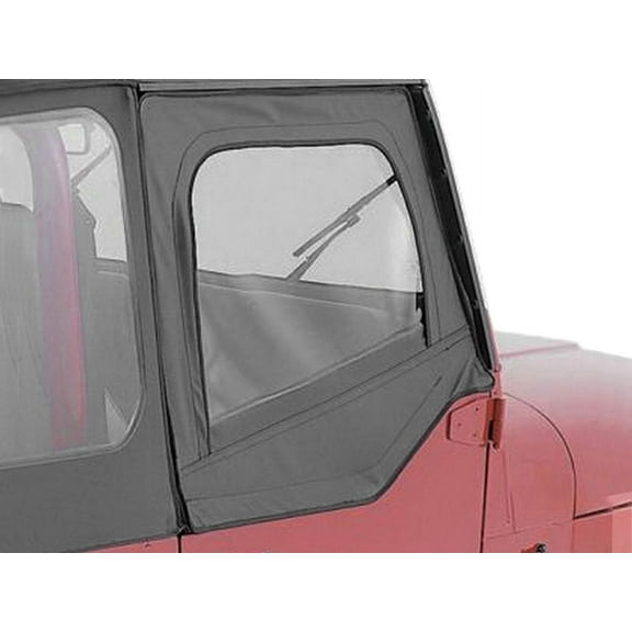 Rampage by RealTruck Factory Replacement Door Skins for Soft Upper Doors | Vinyl, Black Diamond Color | 89735 | Compatible with 1997 - 2006 Jeep Wrangler TJ