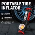 thumbnail image 2 of Bell + Howell BIONIC Car Tire Inflator Portable Air Compressor with Work Light and Window Breaker, Rechargeable 1500MAH Portable Tire Inflator for Car Air Pump Portable with LED Pressure Gauge, 2 of 8