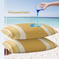 thumbnail image 4 of Lumbar Pillow Covers 20x12 Inch Set of 2, Vintage Turmeric Yellow Striped Waterproof Outdoor Pillow Covers, Farmhouse Modern Stripes Boho Decorative Cushion Pillowcases for Patio Garden Couch Bed, 4 of 9