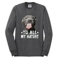 thumbnail image 2 of Wild Bobby, Pitbull to all the Haters Funny, Animal Lover, Men Long Sleeve Shirt, Heather Black, Small, 2 of 4