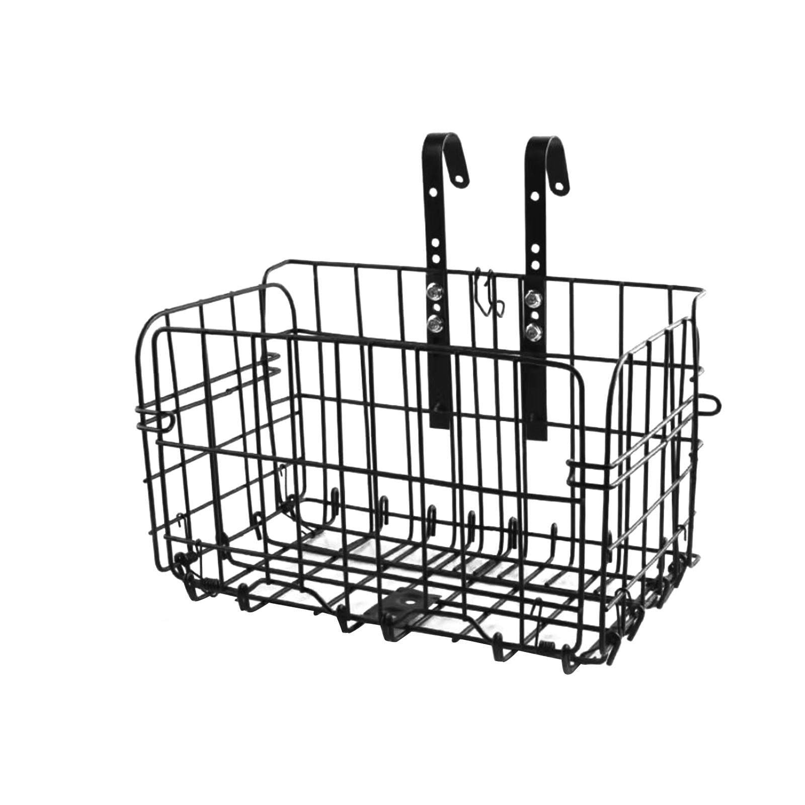 Metal Front Handlebar Bike Basket Detachable Cat Carrier Sturdy Material Durable Black