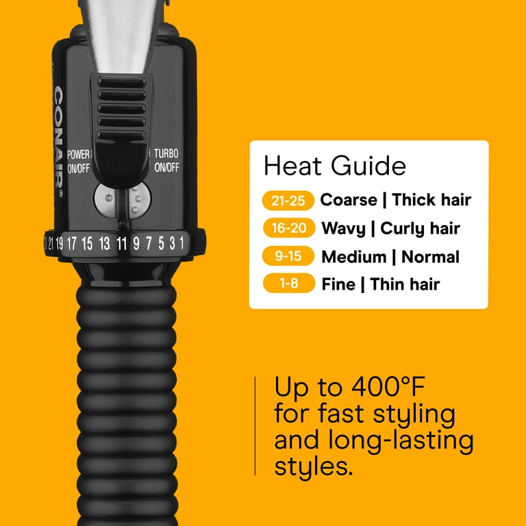 Conair Instant Heat Curling Iron, 1.0-inch, 1.0-inch barrel produces classic curls – for use on short, medium, and long hair, Black, CD87GNR