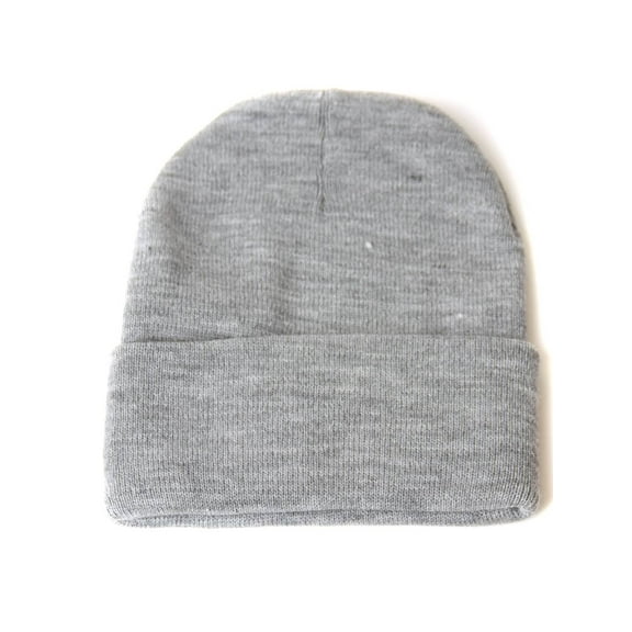 Blank Long Cuff Beanie - Heather Grey
