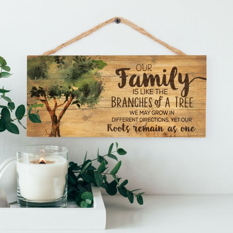 Tomato FANQIE Our Family Like Branches on A Tree 5Inch x10inch Wood Plank Design Hanging Sign Home Decor Art (US-G086)