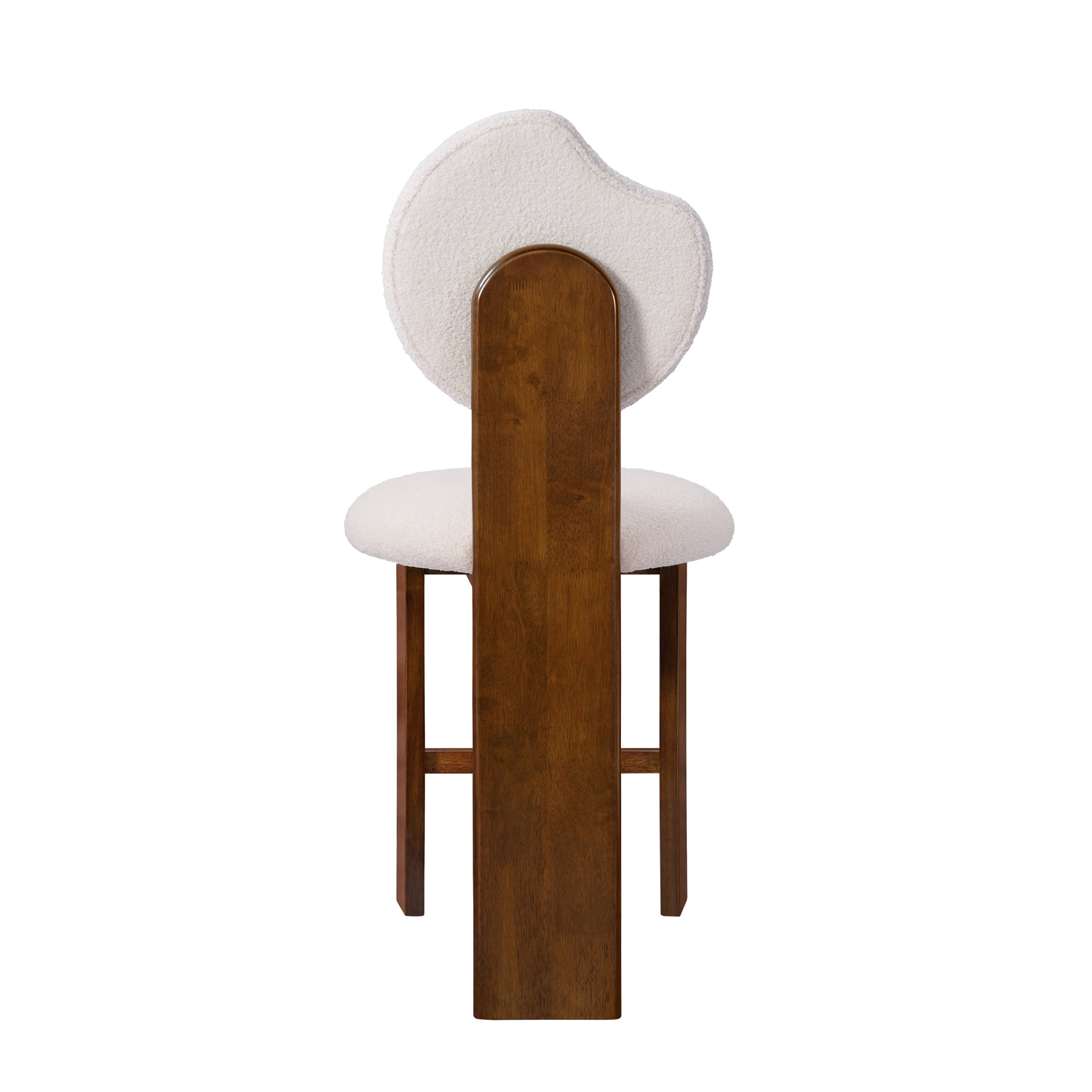 Christopher Knight Home Unique Modern Counter Stools, Walnut Finish with White Upholstery, Set of 2
