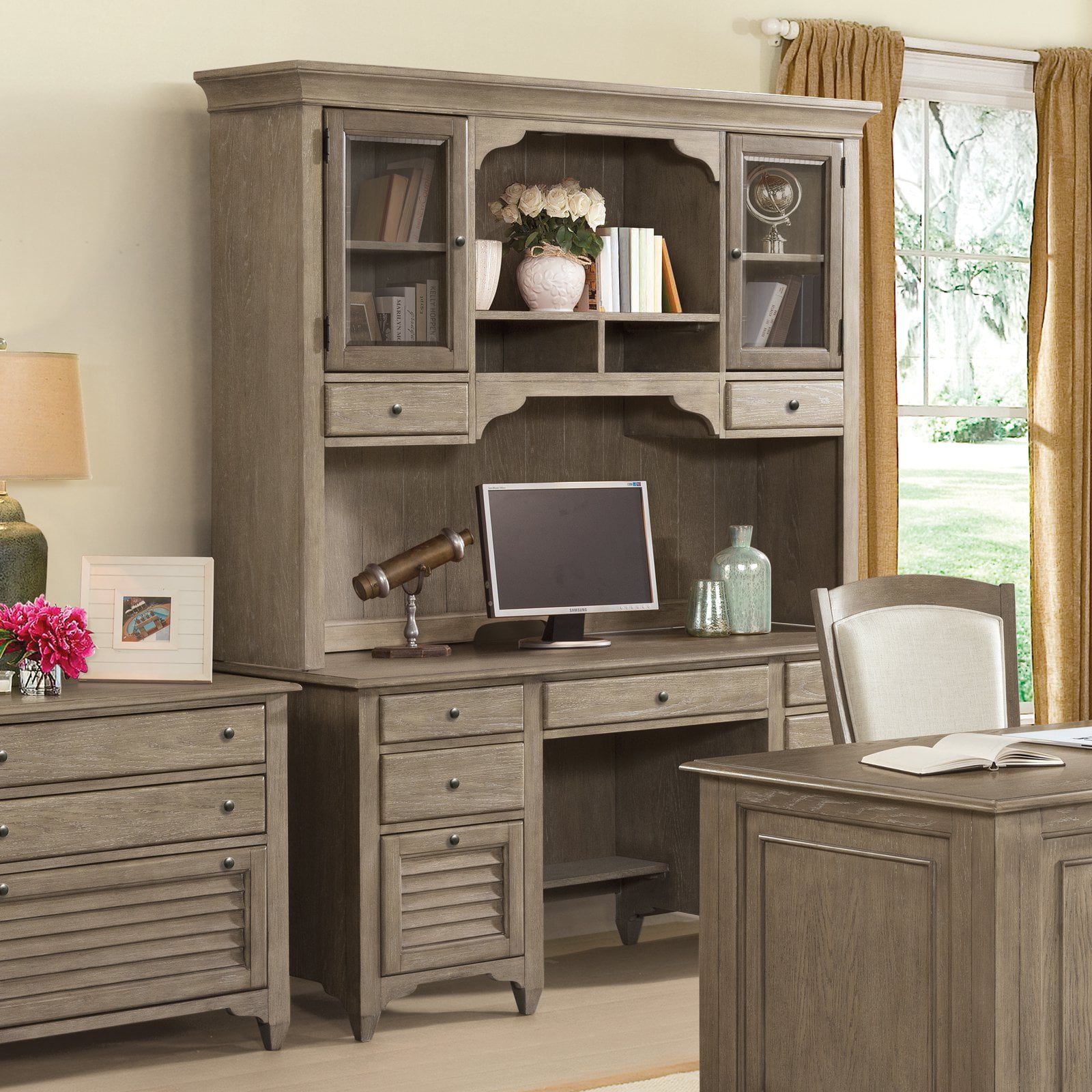 Riverside Furniture Myra Credenza Desk With Optional Hutch