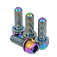 thumbnail image 6 of Wanyifa Titanium Bolts M6x18 20mm Allen Hex Round Head Screws with Washers for Bicycle Brake Calipers,M6x20 mm,Rainbow,4 Pcs, 6 of 7