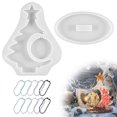 thumbnail image 4 of Bearachild Molde de resina para decoración de árboles de Navidad, manualidades, acabado duradero y , fácil de desmoldar, regalo Kits de decoración para fiestas Blanco Cadena de cuentas de plata, 4 of 6