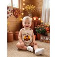 thumbnail image 5 of RUINIXCW Newborn Baby Girl Boy My First Thanksgiving Outfit Infant Baby Girl Boy Romper Overall Fall Clothes Sleeveless Turkey Croissant Embroidery Jumpsuit Overalls, 5 of 9