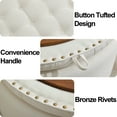 thumbnail image 5 of 30'' Round Ottoman with Storage, Modern Tufted Storage Ottoman with Removable Top for Living Room, Bedroom, Beige, 5 of 8