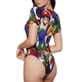 thumbnail image 3 of Lsque Mario Women's Crew Neck Short Sleeve Bodysuit Basic T Shirts Tops Onesie Adult Cute Pajama-Medium, 3 of 8