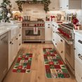 thumbnail image 5 of Sm:)e Plaid Gingerbread Man Snowman Christmas Kitchen Rugs and Mats, 17x29Inch and 17x47 Inch, Non Slip Linen Mat Inside Washable for Porch Patio Hallway, 5 of 7