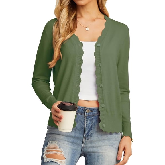 EASYBRA Women V Neck Button Down Cardigan Long Sleeve Ribbed Knit Slim Fit Sweater