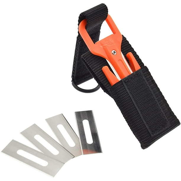 Yangxue002 Diving Cutter With Storage Pouch High Safety Fishing Net Line Cutter For Scuba Diving Orange