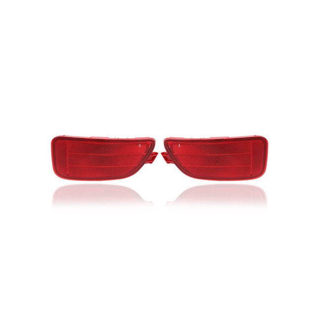 Bumper Cover Reflector - Compatible/Replacement for '12-13 Kia Soul - Rear - Pair, Left Driver + Right Passenger Set - 924522K500, 924512K500