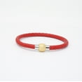 thumbnail image 2 of Genuine Braided Leather Bracelet With Stainless Steel Magnetic Clasp, Red, 2 of 4