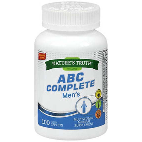 Nature's Truth ABC Complete Men's Vitamin 50 , Gluten Free, 100ct, 2-Pack
