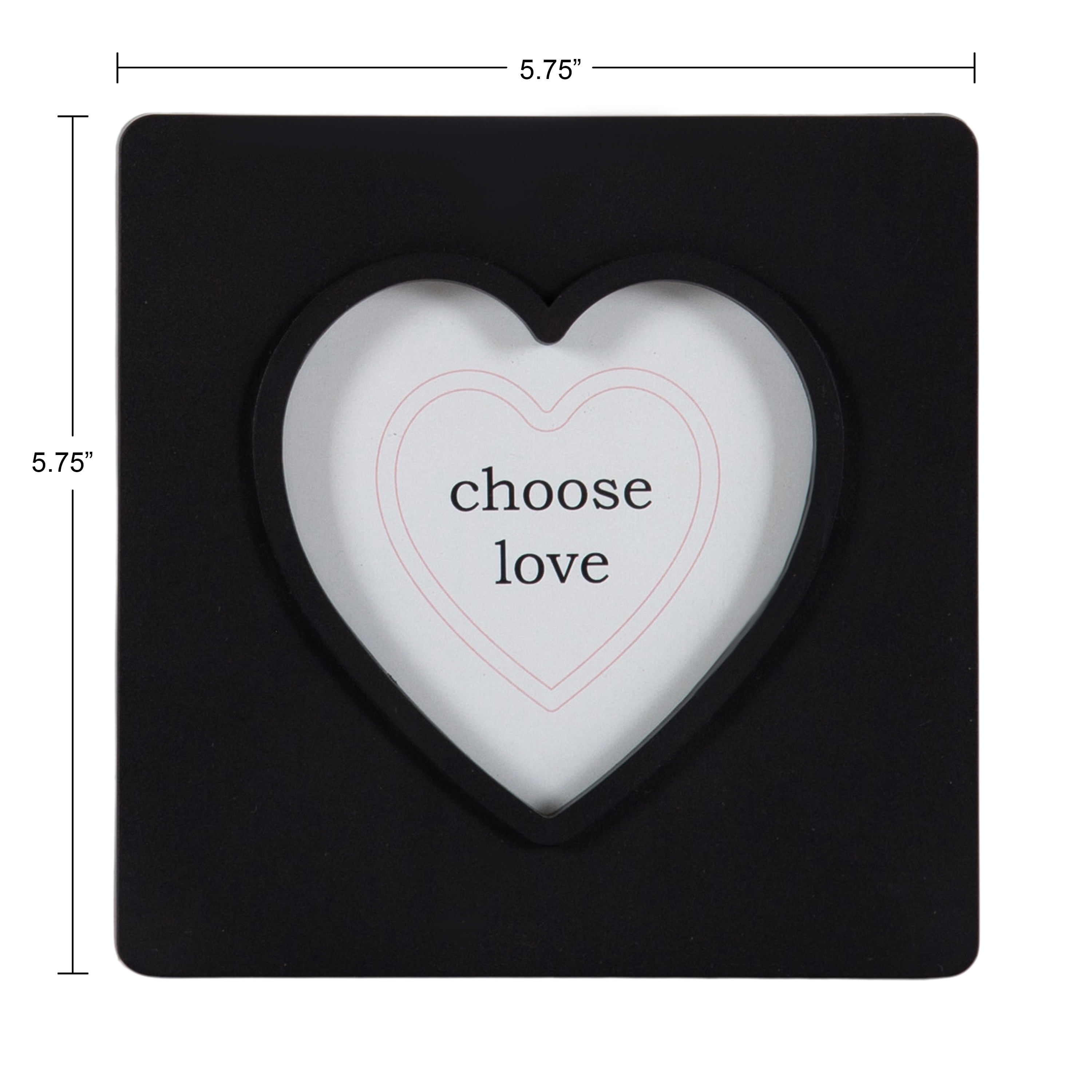 (3 pack) DesignOvation 4x4 Heart Black Decorative Tabletop Picture Frame