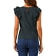 thumbnail image 3 of Blusa de manga corta redonda para mujer Inspire Chic, casual de verano, color negro, talla S, 3 of 5