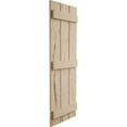 thumbnail image 4 of Ekena Millwork 16 1/2"W x 72"H Rustic Three Board Joined Board-n-Batten Hand Hewn Faux Wood Shutters (Per Pair), Primed Tan, 4 of 11