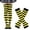 Black, variant on IWRICH Women's Christmas Striped Color Blocking Knee High Socks Long Knitted Arm Warmers Finger Less Gloves Sets Yellow