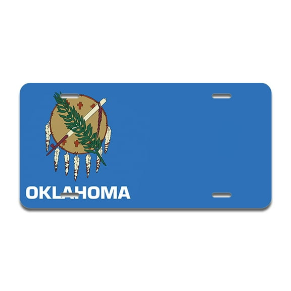 Oklahoma Flag Aluminum License Plate| License Plate 12" X 6" Fits Any Car, Truck, SUV, RV, or Trailer | Made in The USA