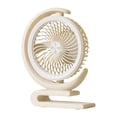 thumbnail image 1 of Ventilador de escritorio recargable por USB, ventilador de mesa para el hogar, bajo nivel de ruido, ángulo ajustable de 360 degree Beige, 1 of 9
