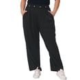 thumbnail image 1 of Pantalones Palazzo de Talla Grande para Mujer GRACE & GRANDEUR, Ajustados, de Cintura Alta, de Pierna Ancha con Bolsillo 3X Negro, 1 of 1