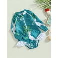 thumbnail image 3 of Bagilaanoe 1-6T Baby Girl One Piece Swimsuits Kids Zipper Rush Guard Swimshirts Quick Dry Long Sleeve Swim Shirt Toddler Swimwear Bathing Suit Ruffled Beachwear, 3 of 9