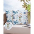 thumbnail image 6 of Pack of 2 Outdoor Pillow Covers, Summer Colorful Turtle Seashell Seahorse Jellyfish Seaweed Waterproof Square Throw Pillowcase Cushion Decorative Pillow Covers for Couch Patio Tent, 24x24 in, 6 of 6