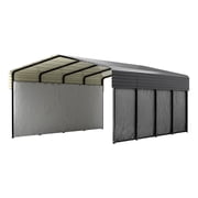 LZBEITEM 13x20 Ft Outdoor Heavy Duty Metal Carport with 4 Sidewalls & Galvanized Steel Roof for Cars, Boats, and Truck