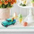thumbnail image 4 of Meottam Easter Truck with Eggs Metal Vintage Farm Pickup Farmhouse Tabletop Tiered Tray Decor Home Kitchen Mantel Shelf Happy Spring Mini Diecast Truck Decorations (Blue), 4 of 6