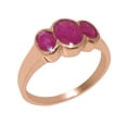 thumbnail image 1 of LBG British Made Real Solid 18k Rose Gold Natural Ruby Womens Anniversary Ring - 33 size options - Size 6.25, 1 of 6