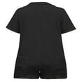 thumbnail image 4 of Femmes Été Shorts Manches Courtes Shorts V Cou Bouton-Down Rompers, 4 of 6