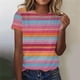 thumbnail image 4 of Tops de Ajuste Suelto para las Mujeres Sudadera Casual Impresa Manga Corta Cuello Redondo Superior, Poliéster, 4 of 4