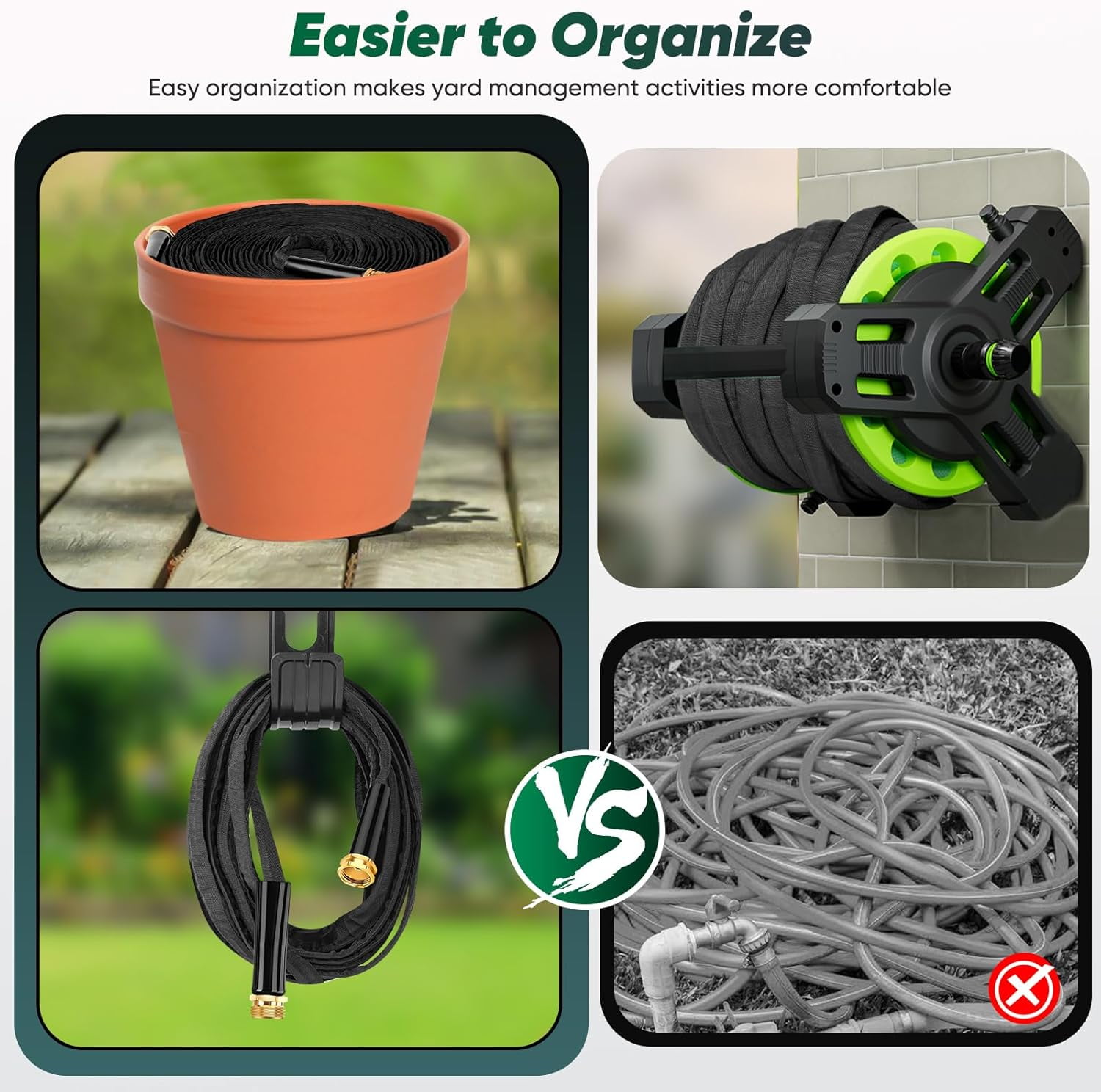 Garden Hose, Lightweight, Ultra Flexible, Durable, Kink-Free Garden Hose, RV, Marine and Camper Hose (100 ft)