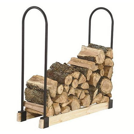 Contemporary Black Log Rack - Pleasant Hearth Adjustable Log Rack