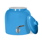 Geo Light Blue Porcelain Ceramic 5 Gallon Jug Capacity Water Dispenser, Faucet and Lid Included