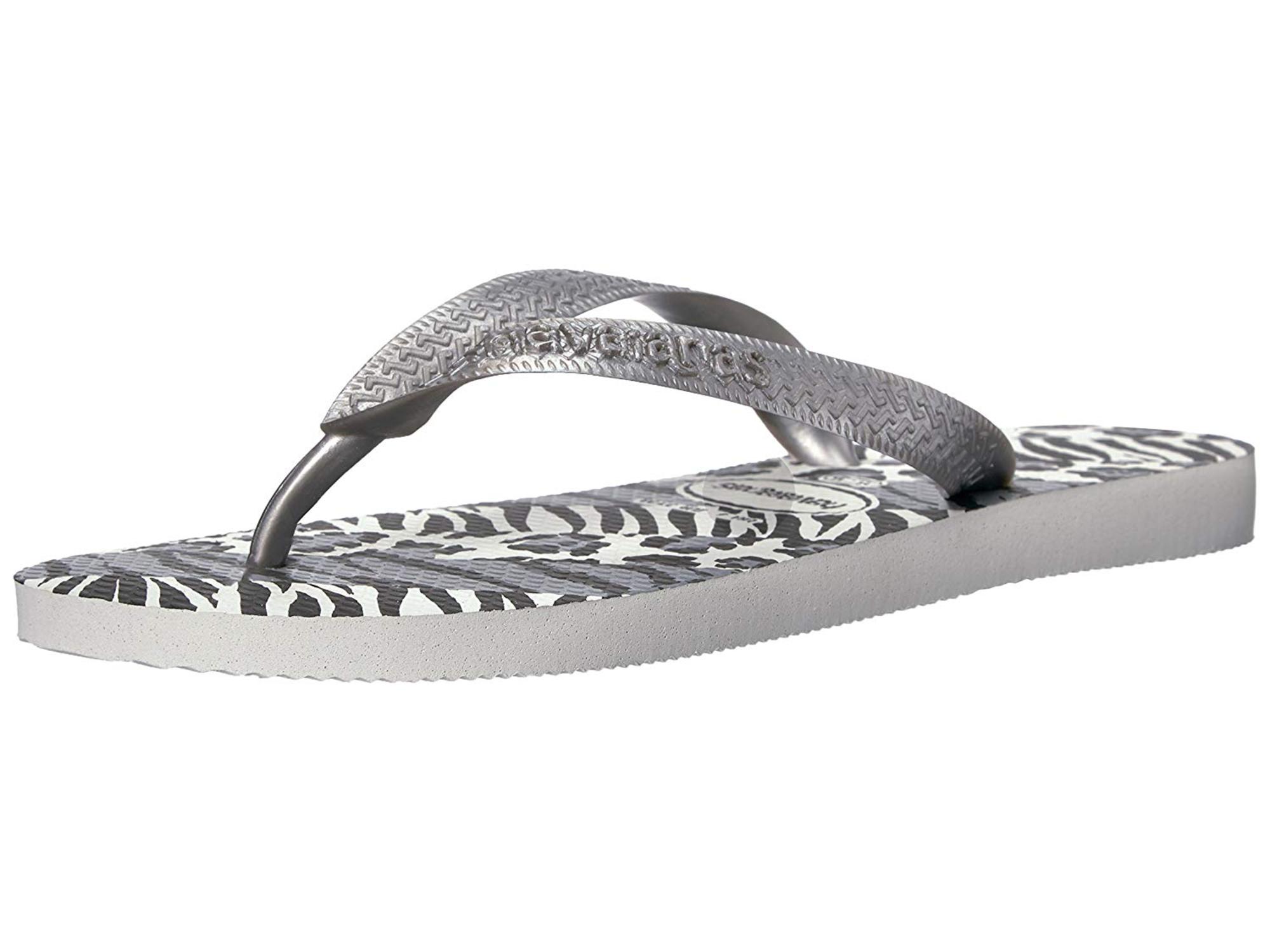 Havaianas - Havaianas Women's Top Animals Sandal Flip Flop, White/Silver/Black, Size 9.5 