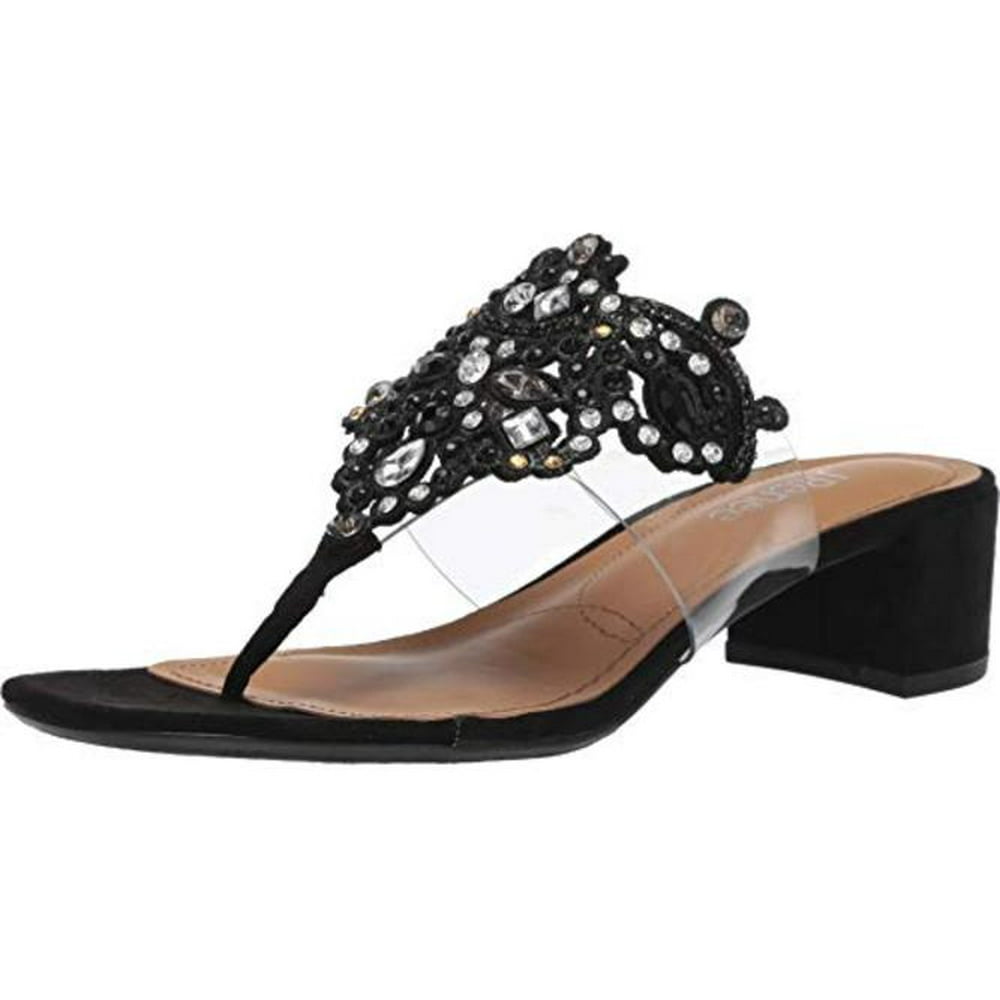 J. Renee J. Renee Women's, Sandal, Clear/Black/Black, Size 11