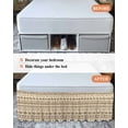 thumbnail image 7 of Abstract Boho Wrap Around Bed Skirts for King Bed 18" Drop,Bed Skirt with Adjustable Elastic Belt Dust Ruffle Bed Valance for Bedroom Hotel Modern African Ethnic Geometric Beige Bed Frame Cover, 7 of 7