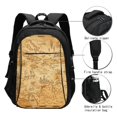 thumbnail image 3 of Cauagu Old Vintage Map Of Sea Print Travel Laptop with USB Charging Port,Extra Large Backpack College Backpack Business Work Bag Casual Daypack Perfert for Men Women, 3 of 7