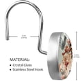 thumbnail image 3 of Butterfly on Hibiscus Shower Curtain Hooks Round Crystal Glass, Set of 12 Shower Curtain Rings - Shower Hooks for Curtain Shower Rings, 3 of 4