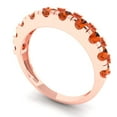 thumbnail image 2 of 1 ctw Wedding Band for Women - 18K Rose Gold Simulated Red Diamond Stackable Eternity Ring, 2 of 6