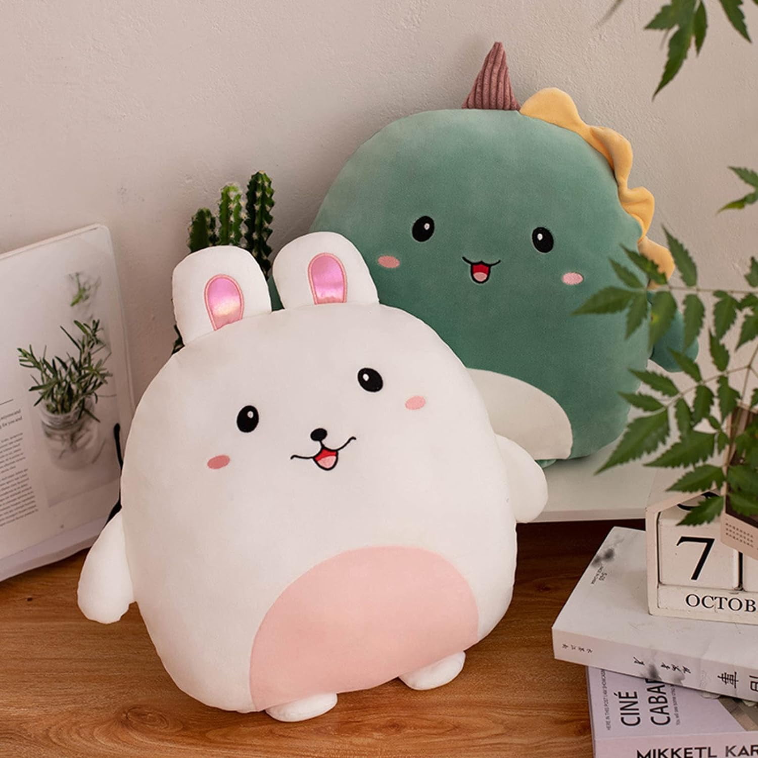 Bunny Plush Pillow, Kawaii Bunny Stuffed Animal Toy Cartoon Bunny Rabbit Plushies Hugging Pillow Toys Gifts for Room Decor Birthday Valentine Day, 16 inch