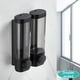 thumbnail image 2 of Moyic Dispensador de a mano, 300ml, montado en la pared, sin perforación, transparente, para el hogar, Hotel, Bar, baño, suministros de Juegos de accesorios de baño Cabezal doble Moyic HA067253-02, 2 of 6