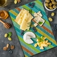 thumbnail image 5 of Vintage Rainbow Cutting Board, Diagonal Stripes with Grunge Effect Funky and Geometric Weathered Look, Decorative Tempered Glass Cutting and Serving Board, Large Size, Multicolor, by Ambesonne, 5 of 5
