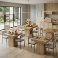 thumbnail image 5 of Fnova 39" Small Square Dining Table for 4, Wooden Kitchen Coffee Table with Sturdy Pedestal Base for Dining Room, Kitchen, Apartments, Light Brown, 5 of 8