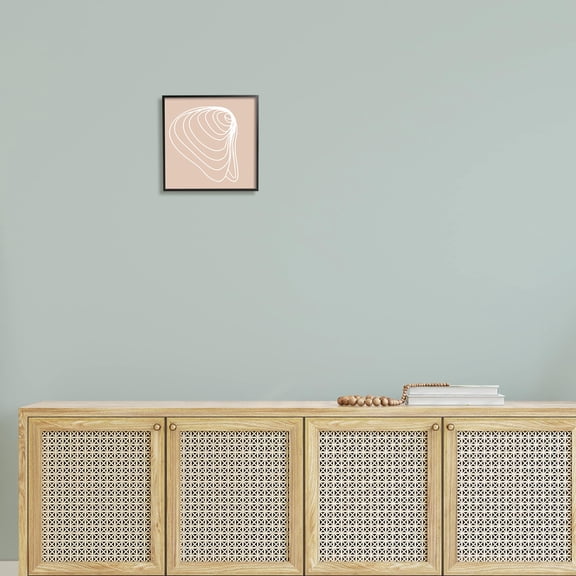 Stupell Industries Clam Shell Seashell Stripes Casual Line Doodle Graphic Art Black Framed Art Print Wall Art, Design by Daphne Polselli